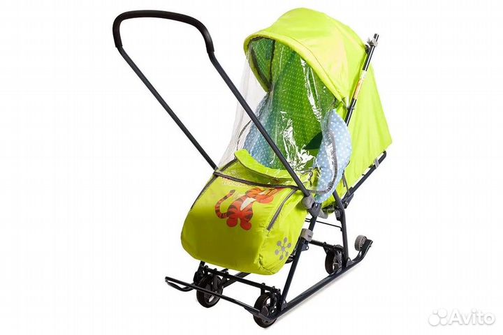 Санки-коляска Nika - Disney Baby 1 (DB1), Зеленый