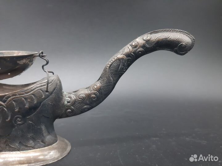 Ситечко, статуэтка, серебро 875пр.Вьетнам.68гр