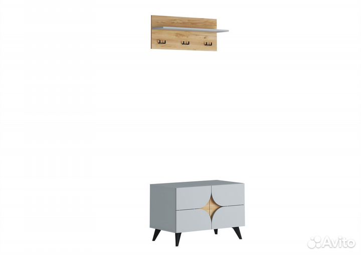 Монро Прихожая Шиншилла Серая Дуб Крафт золотой