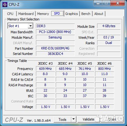 DDR3 2x4gb 1600mhz 2rank CL11-11-11-28 Samsung