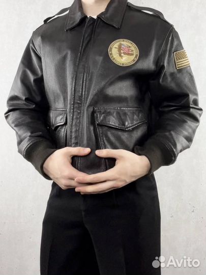 Винтажная кожаная куртка A-2 Пилот Авиатор Америка