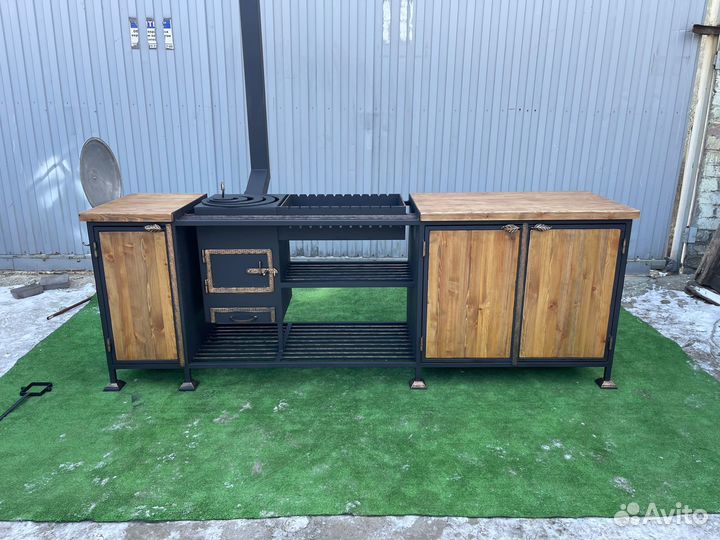 Мангал 6 мм № 0234/66 c печь 6мм под казан