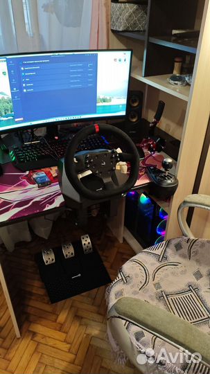 Игровой руль 900 градусов с кпп и ручником