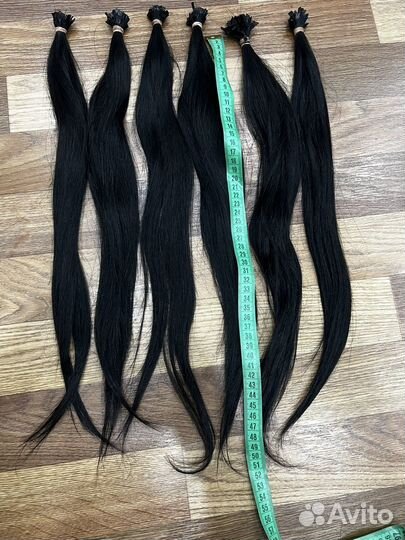 Волосы натуральные 50 см на капсулах