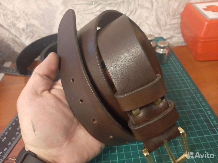 Ремень кожаный брючной