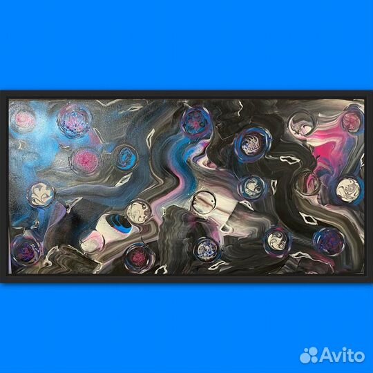 Картина абстракция в технике fluid ART