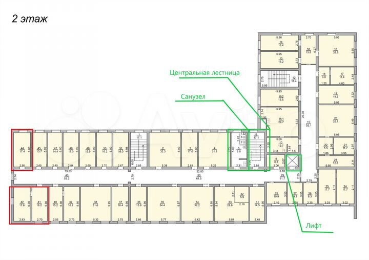 Блок офисов, 51.2 м²