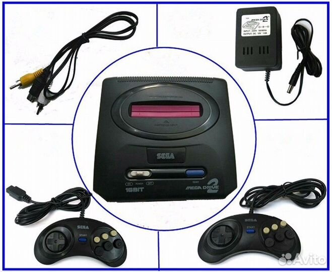Сега 16 Bit Mega Drive 2 500-in-1 синяя