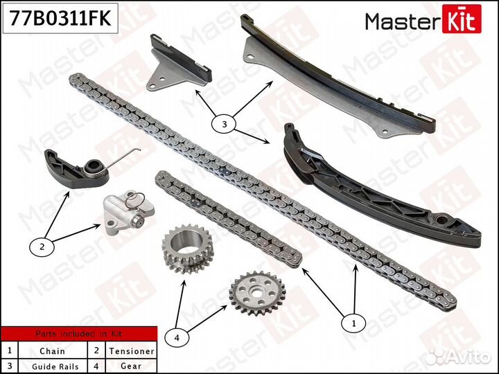 Комплект цепи грм LCV MasterKiT