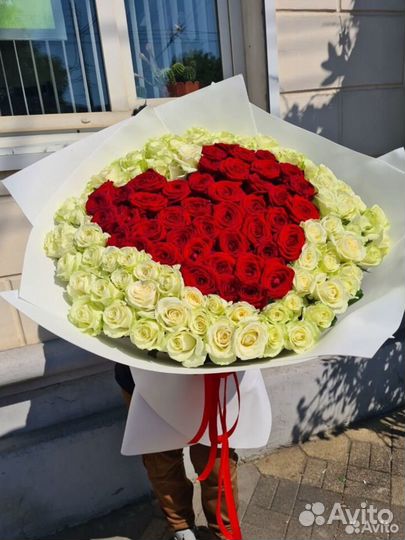 101 роза сердце из роз