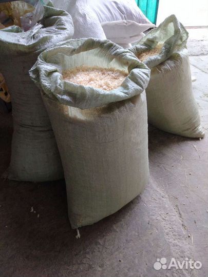 Стружка опилка в мешках
