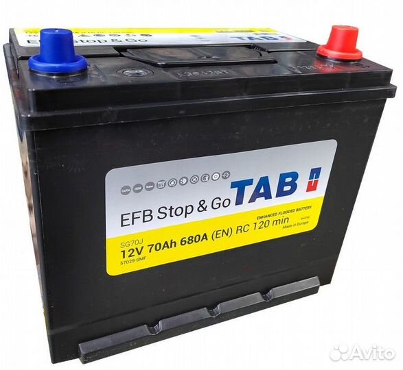 Аккумулятор TAB EFB 70R обр. пол. 70 Ач