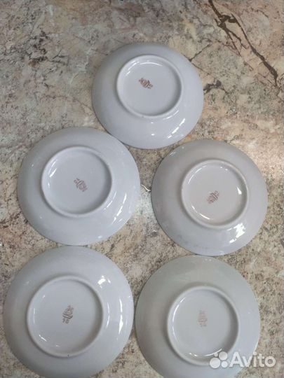 Кофейные чашки.Красный Фарфорист.Фарфор