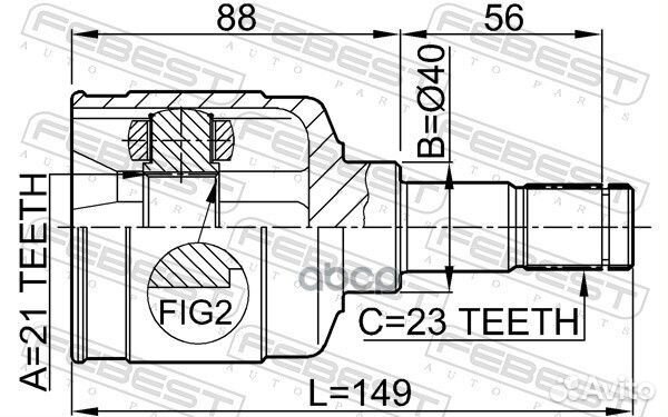 ШРУС внутренний левый 21х40х23 (ford focus I CAK