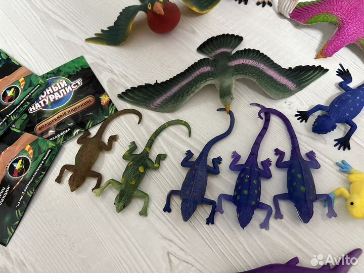 Игрушки юный натуралист, ящерицы, рыбки, рептилии