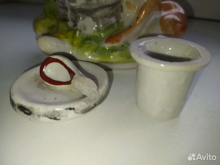 Фарфоровая чернильница «Лиса и журавль»