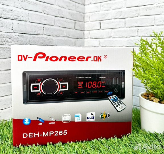 Магнитола 1 din с bluetooth pioneer арт675