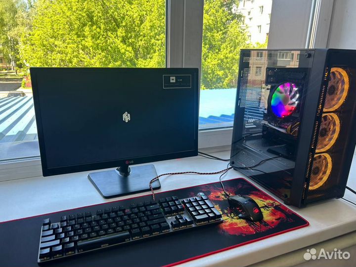 Комп для игр:Lg 22д/i7 10700/16gb ddr4/rx580 8gb