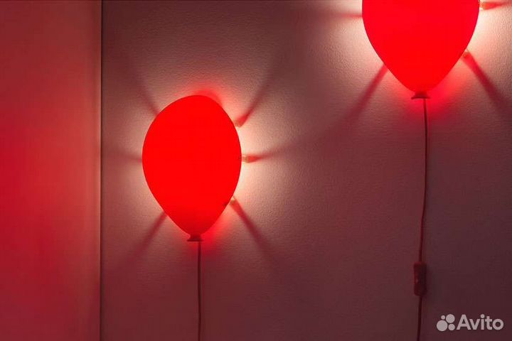 Светильник с лампой IKEA бра Красный шарик