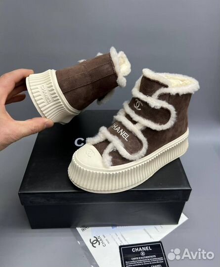 Кроссовки Кеды Chanel на меху зима Размер 36-40