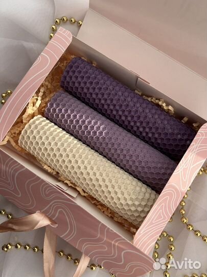 Подарочный набор свечей из вощины