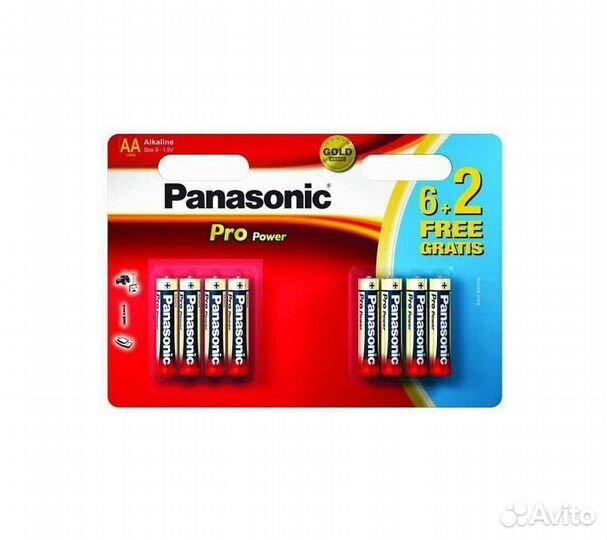 Батарейки Panasonic LR6XEG/8B2F AA щелочные Pro Po