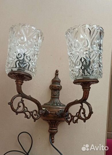 Винтажный светильник СССР бра хрусталь