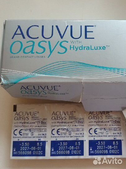 Линзы контактные acuvue oasys однодневные