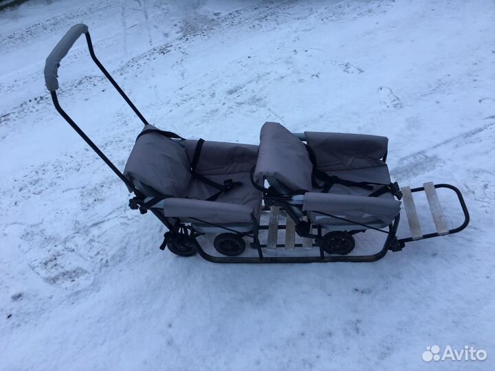 Санки для двойни с колесами