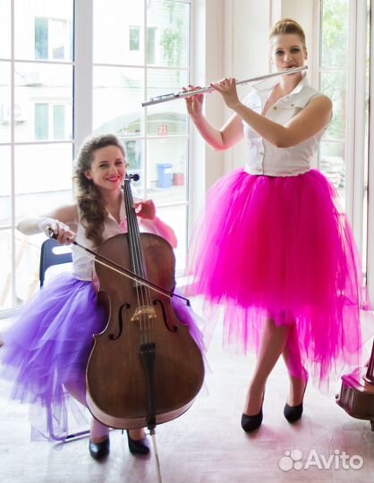 Музыканты на праздник,струнный квартет,арфистка