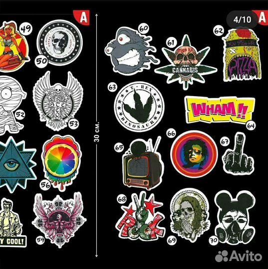 Наклейка, стикер виниловый серия A