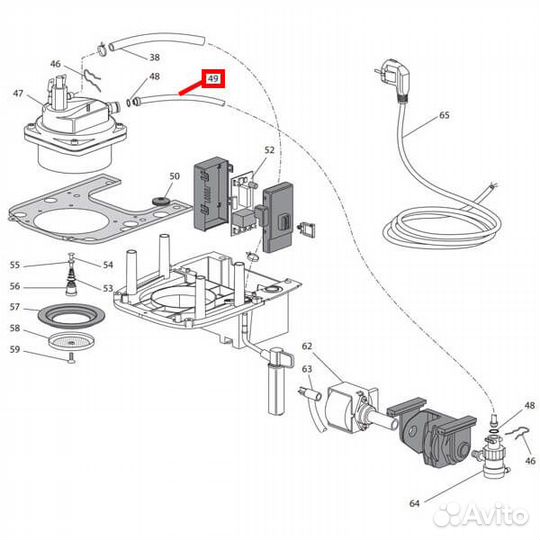 Тефлоновая трубка 230мм. Delonghi EAM/EC/ecam/EN