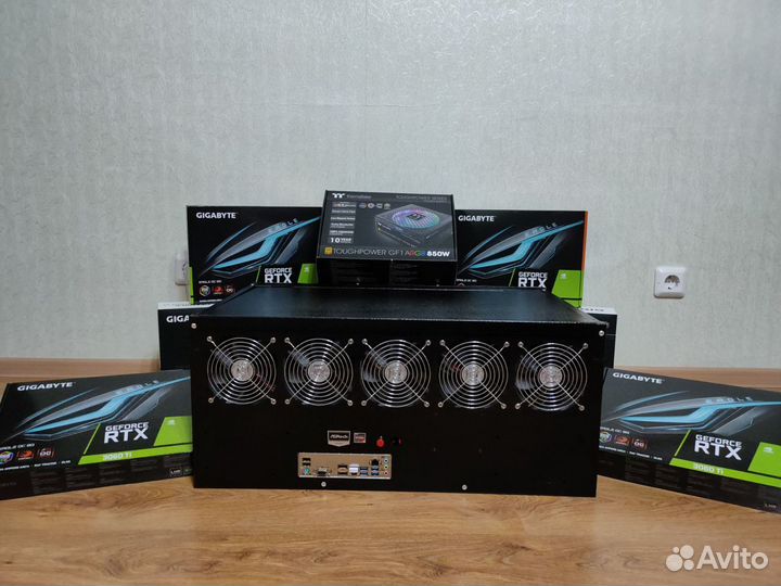 Майнинг ферма Rtx3060ti (16штук)