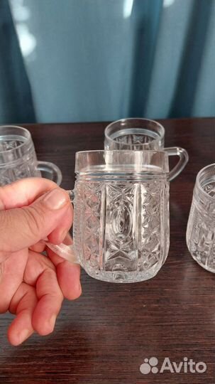 Кружки хрустальные СССР 6 шт клеймо в идеале