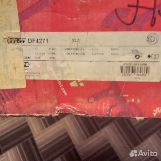 Тормозные диски TRW задние skoda octavia А5, ауди