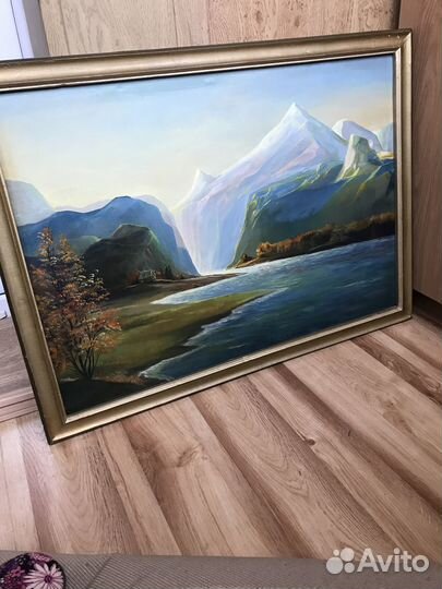 Старинная картина холст масло