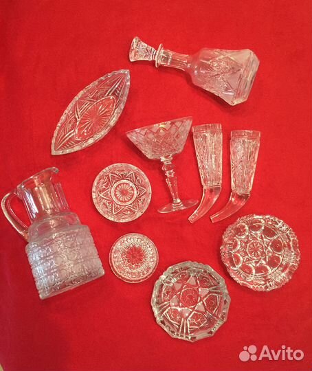 Графины,салатники,рог,пепельницы(хрусталь СССР)