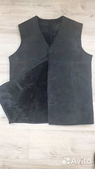 Жилетка кожа замша на пуговицы