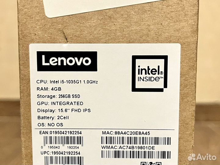 Новый ноут Lenovo 15.6