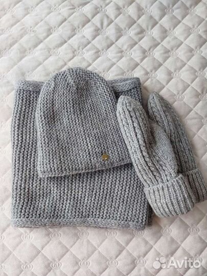 Шапка снуд варежки зима