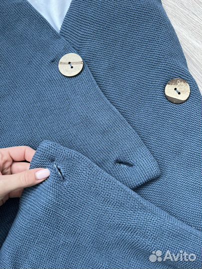 Конверт вязаный утеплённый на выписку