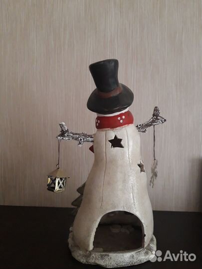 Статуэтка подсвечник новогодний со свечой внутри