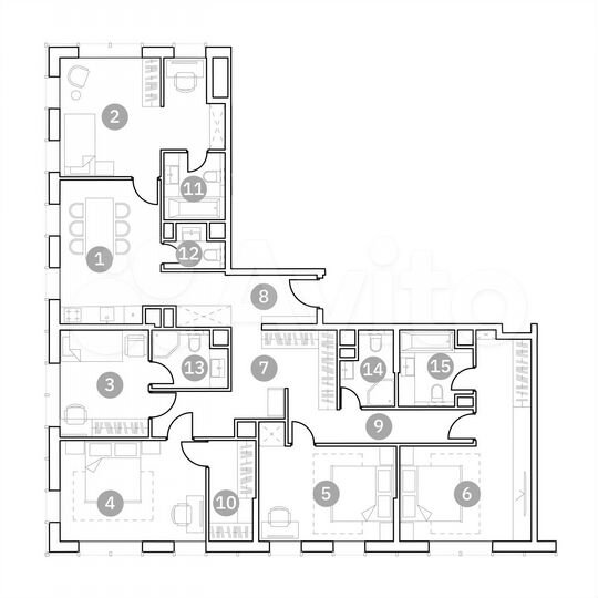 6-к. апартаменты, 147,4 м², 2/20 эт.