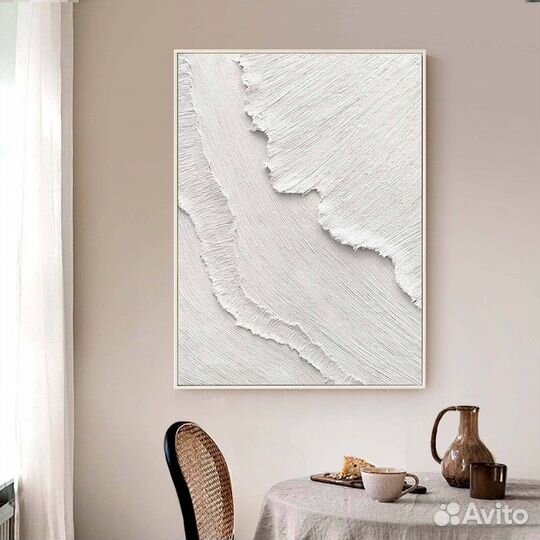 Текстурная интерьерная картина гипсом