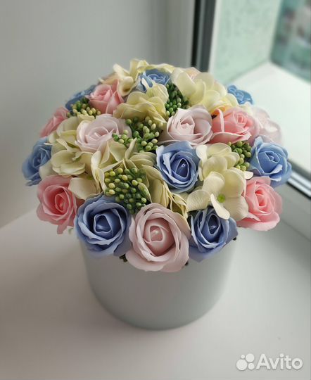 Букет из мыльных роз, подарок, цветы