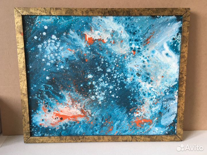 Картина в раме абстракция на двп