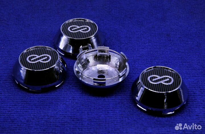Комплект колпачком диска Enkei Wheels Хром / карбо