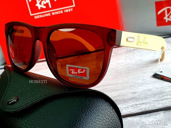 Солнцезащитные очки поляризационные Ray Ban бамбук