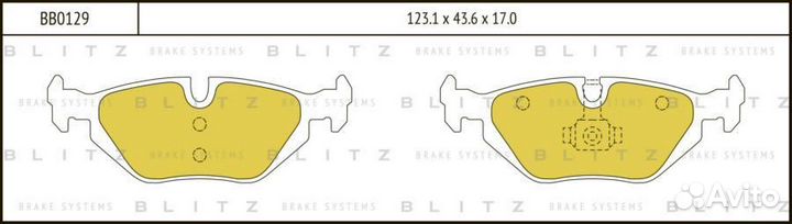 Blitz BB0129 Колодки тормозные дисковые задние