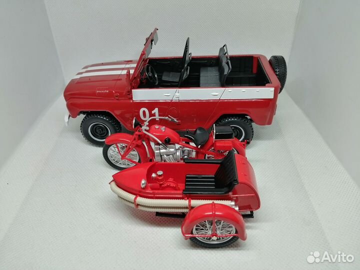 Модель уаз-469Б «пожарный» в масштабе 1:24